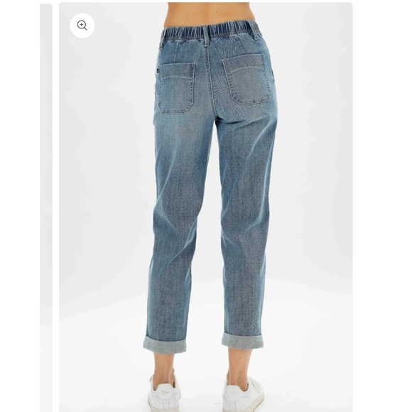 Judy Blue Denim Jogger Jeans SZ 15/32 High Rise Drawstring Waist Stretch JB88496 - Picture 2 of 11